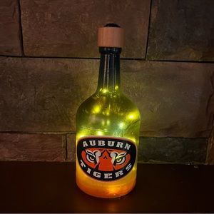 Handmade Upcycled Lighted Auburn Tigers bottle bar decor